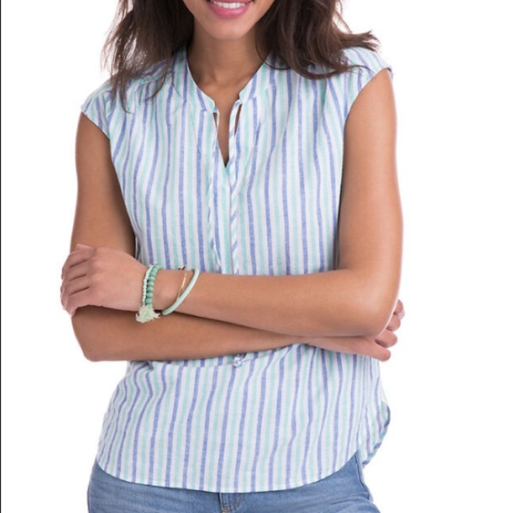 Vineyard Vines Hope Bay Striped Popover Sleeveless Top
